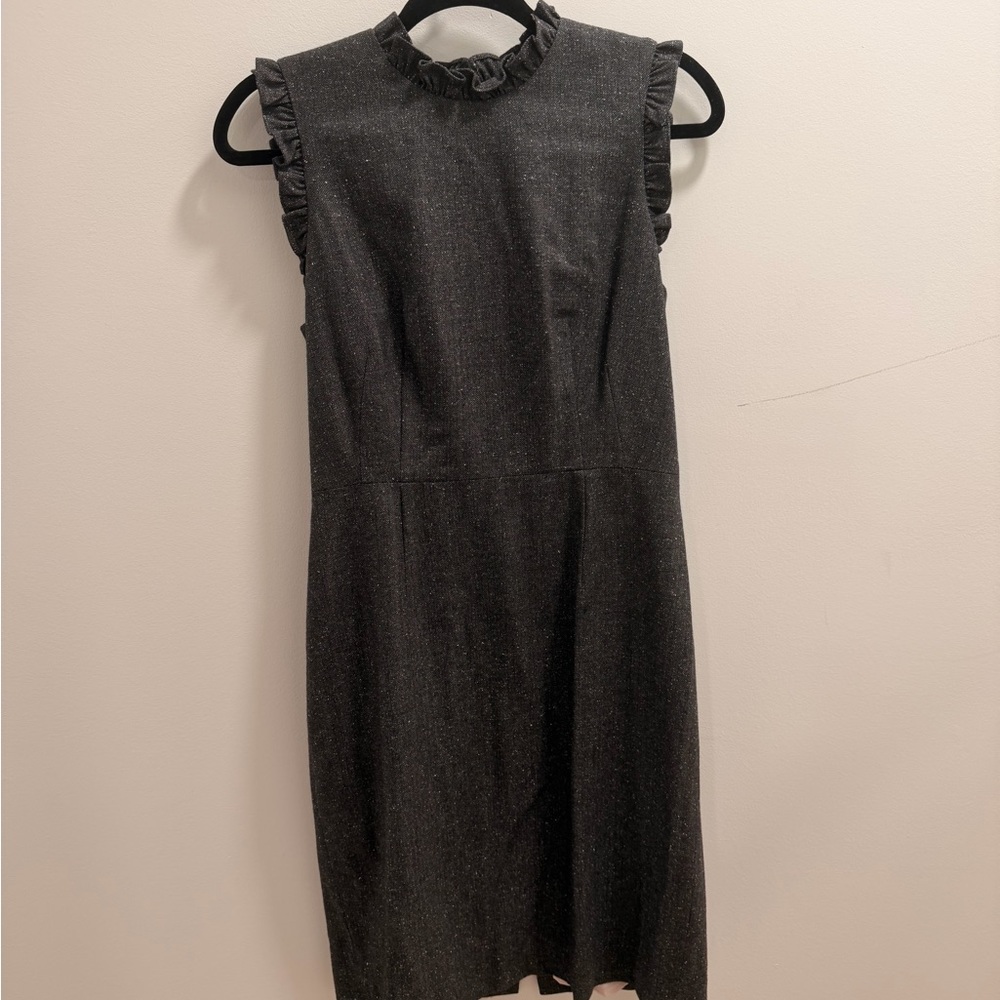 Rebecca Taylor Black Ruffle Midi Dress